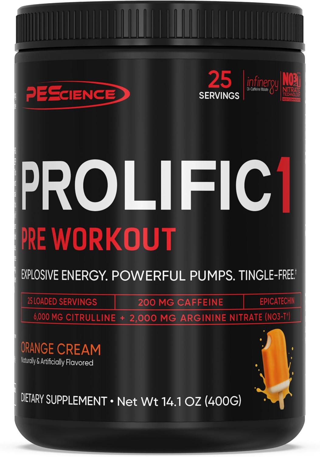 PEScience Prolific-1 Pre Workout Powder for Men & Women with L-Citrulline, Nitric Oxide Booster, Energy Powder & Nootropic for Focus, Preworkout without Beta Alanine – 25 Scoops, Guava Pineapple Punch
