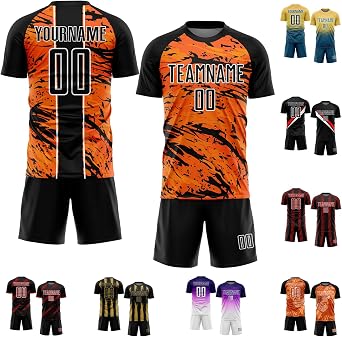 Fanscustom Custom Soccer Jersey Set, Personalized Football Uniform with Name, Number, Sports T-Shirts and Shorts Suits