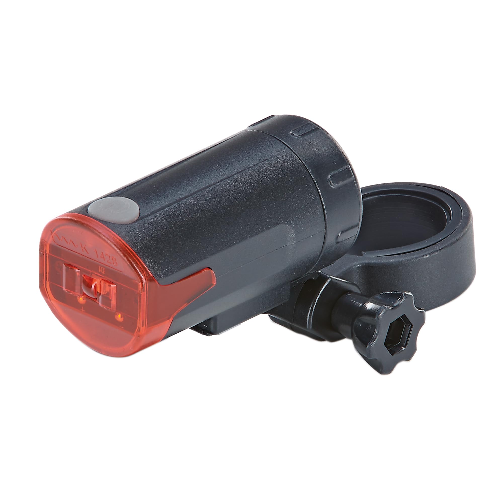 Prophete LED Batterierücklicht StVZO zugelassen IPX4 wasserdicht Werkzeugfreie Montage für Sattelstütze Ø 25,4–31,8 mm mit Batterie-Indikator