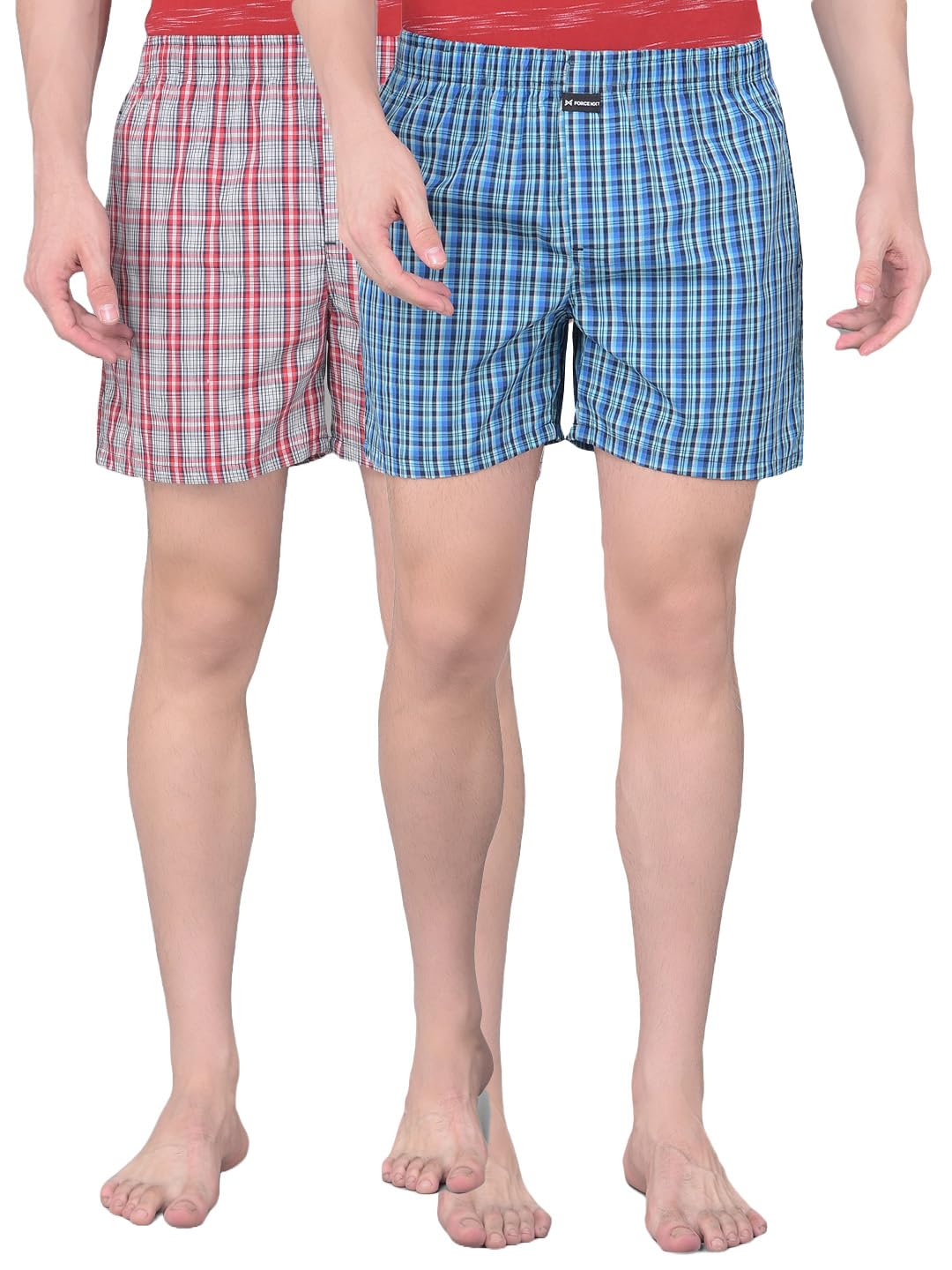 force nxt Super Combed Cotton Mens Pack of 2 Checks Boxer Shorts-picture-48