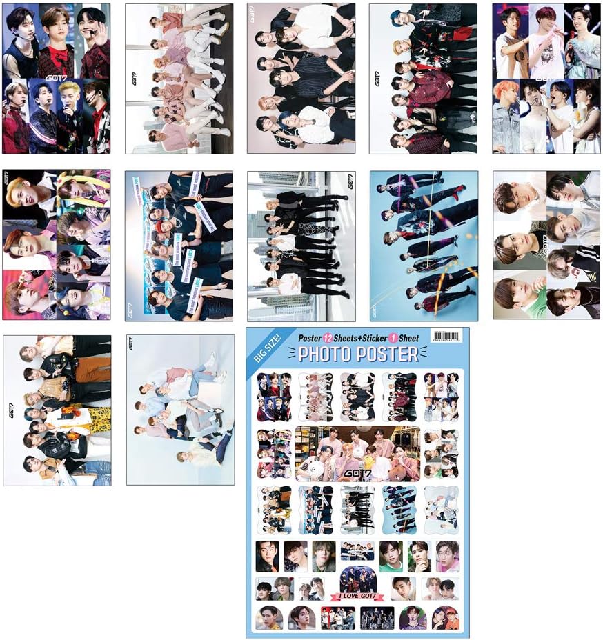 K-POP Idol Group 2020 New 12 Poster + 1 Sticker Set (All A3 Size) (GOT7)