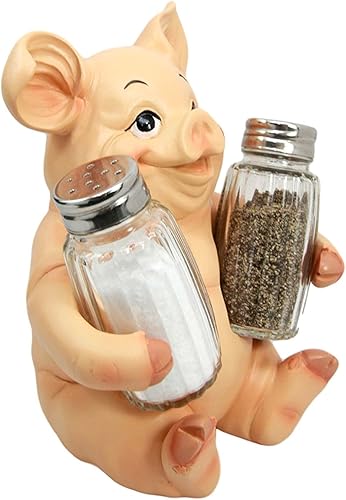 Miniatura 2 de Ebros Animal Farm - Estatua de especias porcinas para cerdo, salero y pimentero, figura de cerdo, decoración de cocina, centro de mesa,