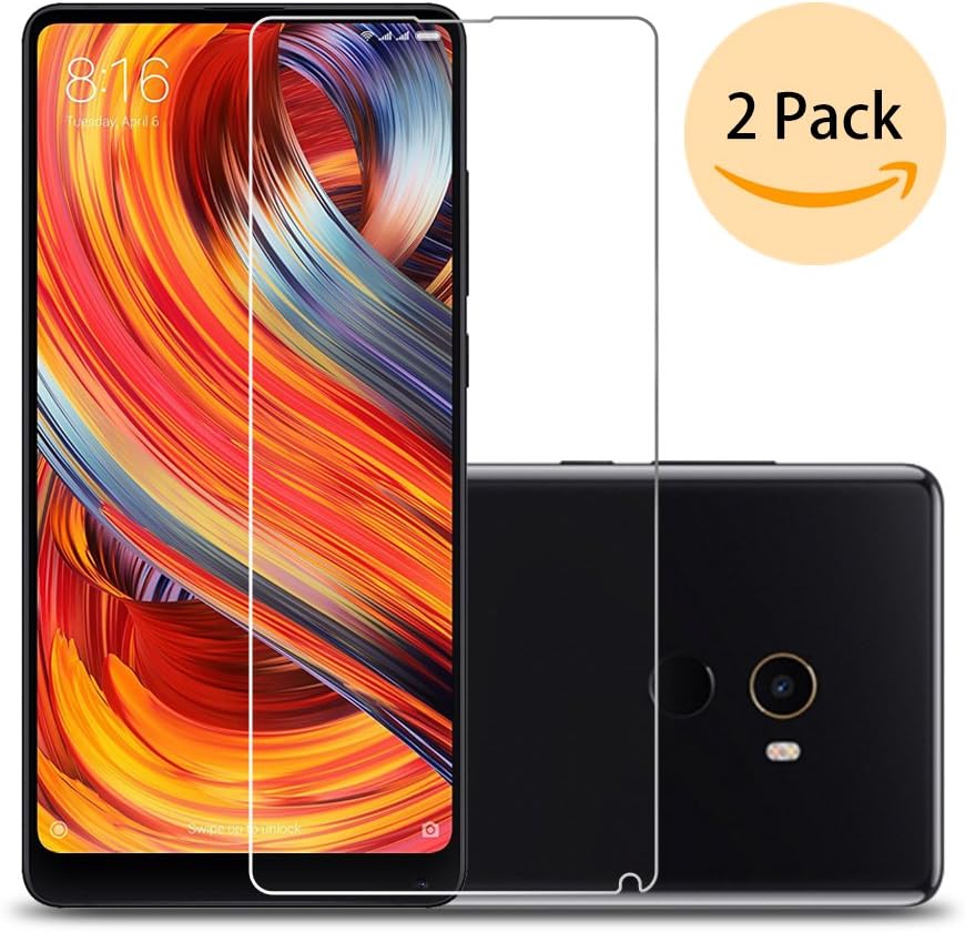 Xiaomi MI MIX2/MIX 2S Screen Protector,Laerion[2 Pack] Tempered Glass Screen Protector with 9H Anti Scratch HD Clear Bubble Free Protective Film