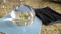 Vista 6 de YOCTOSUN 3 Inch Acrylic Dome Magnifier 5X Paperweight Reading Magnifying Glass Optical Half Ball Lens with Nice Box and Polishing Pouch(80mm)