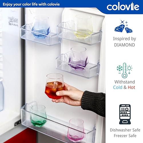 Miniatura 41 de ColoVie Martini Glasses set of 6,Champagne Flutes set of 6, Stemless, Colored