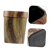 Vista 3 de Botes de basura de madera para basura, pequeño, rústico, rectangular, contenedor de basura para baño, dormitorio, cocina, hogar, oficina
