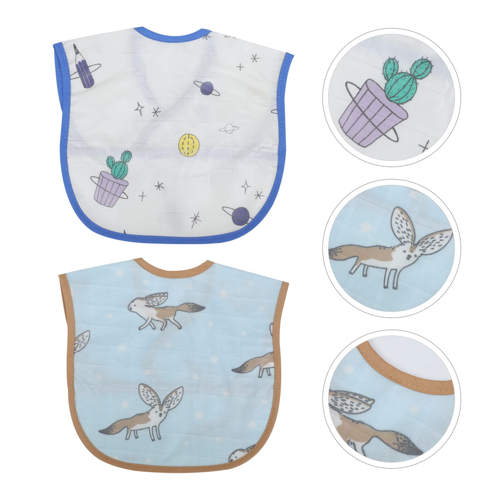 ibasenice 6piezas Baberos De Algodón Impermeables Para Bebés De Diseño Adorable y Fácil De Limpiar Para Alimentación Infantil