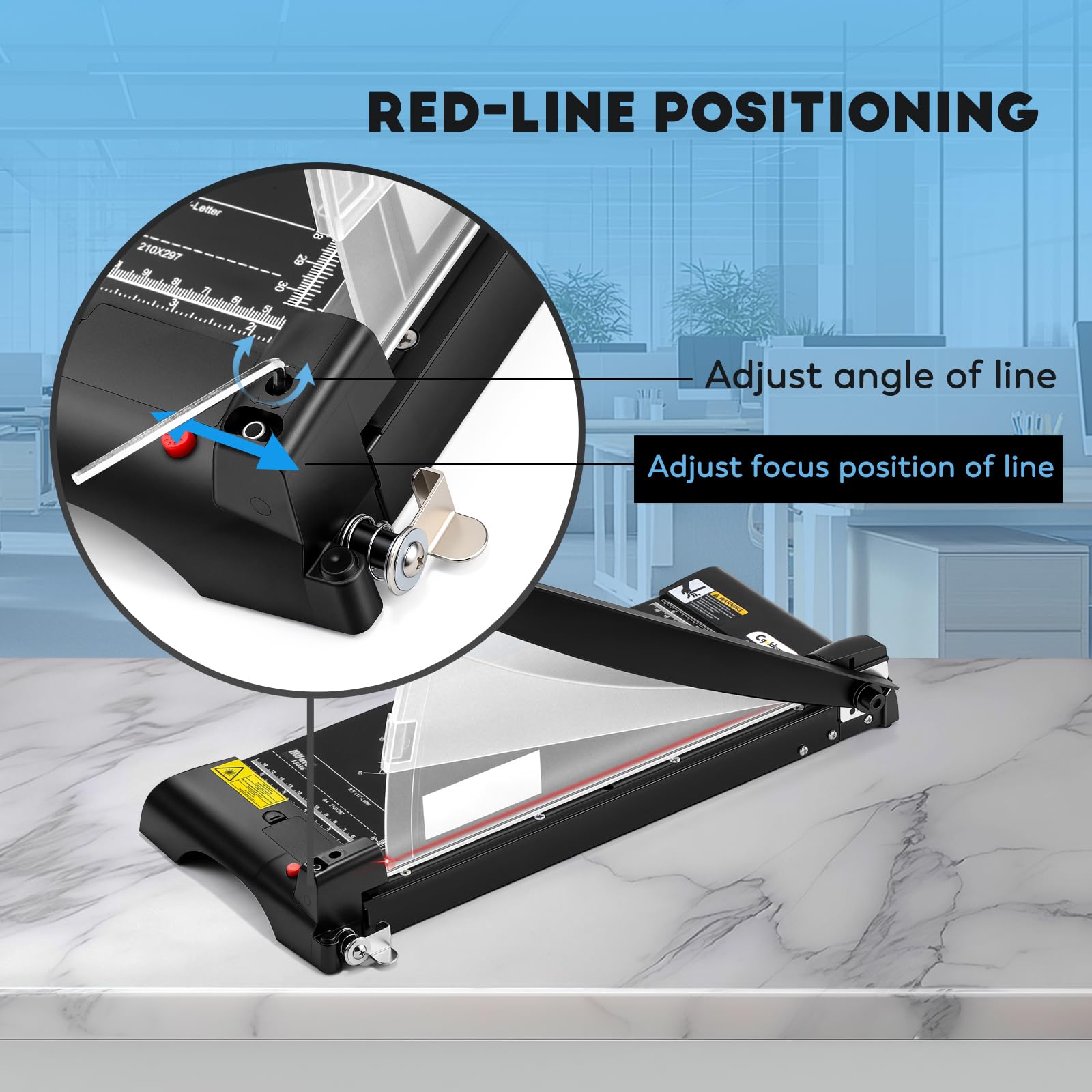 CGOLDENWALL Guillotina Industrial A3 con Posicionamiento Láser, Capacidad 10 Hojas A3-A6 Cortador de Papel de Alta Precisión con Protección para Papel/Fotos/Cartulina (A3)