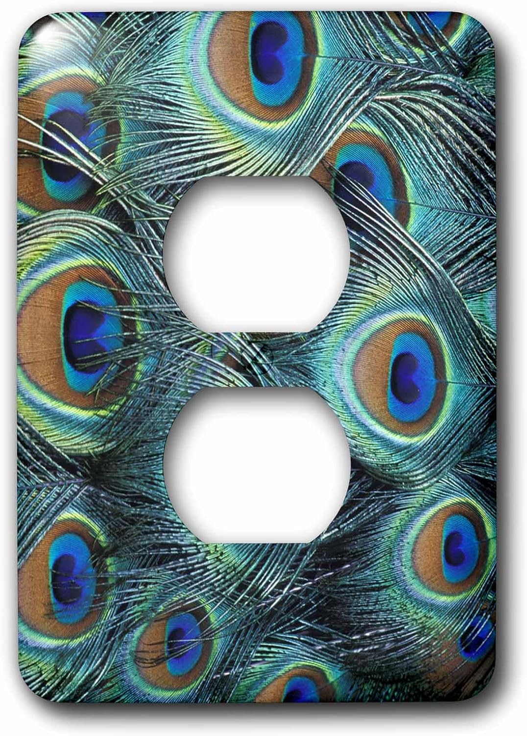 3dRose LLC lsp_83563_6 Natural Pattern in Male Peacock Feathers Na02 Aje0235 Adam Jones 2 Plug Outlet Cover