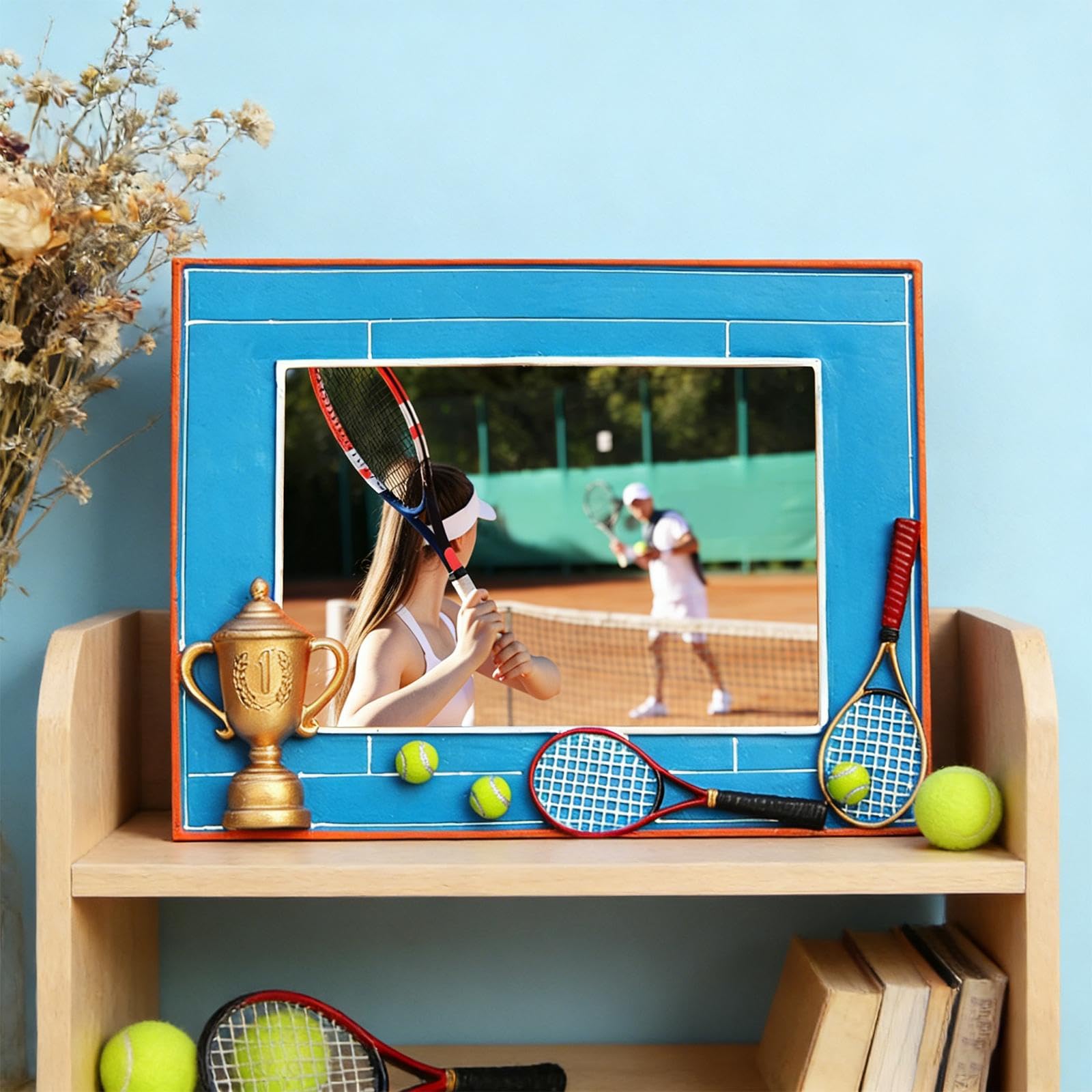 Tennis-Fotorahmen, Bilderrahmen-Organizer, Auszeichnung für Heimdekoration, Erinnerungsstück für Männer, Väter, Büroangestellte, Sportler