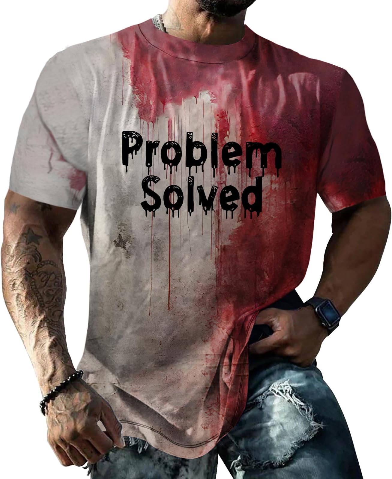 GenericProblem Solved Shirt, Unisex I'm Fine T Shirt, Im Fine Halloween Horror Clothes, Men Women Horror