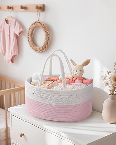 Vista 21 de Maliton Organizador de pañales para bebé, cuerda de algodón para cambiador, almacenamiento de guardería, artículos imprescindibles para bebé recién
