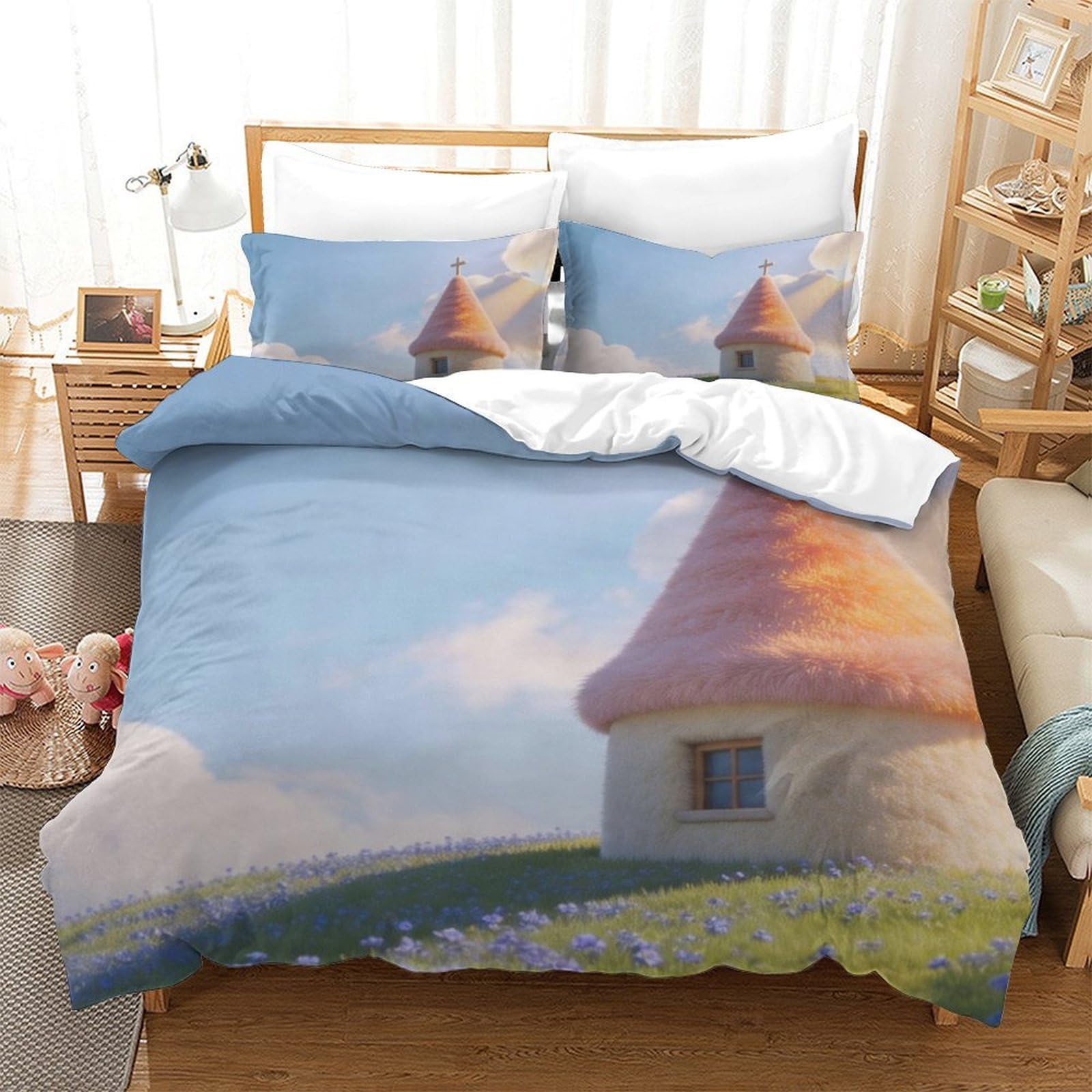 Parure de lit féerique champêtre en microfibre pour des nuits douces