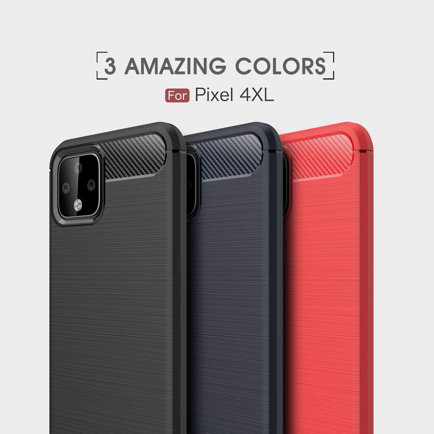case Compatible with Google Pixel 4 XL Case, Carbon Fiber Texture Design Cover Anti-Scratch Shock Absorption Case Compatible with Google Pixel 4 XL (Blue)