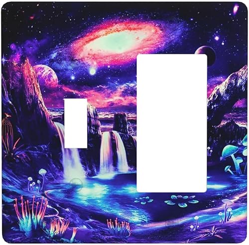 Miniatura 83 de Cubierta de Pared de Interruptor y Toma de Corriente de 1 Gang de Patrón Texturizado de Mármol Turquesa Oscuro Azul Gris Moderno Abstracto de Lujo