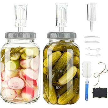 Kimchi Fermenting Jar with Airlock Set of 2