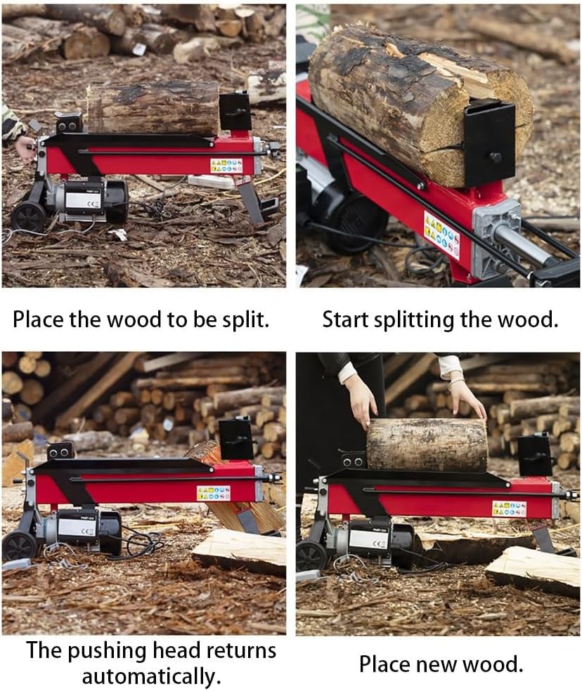 Log Splitter Log Splitter Splits Firewood into Four Pieces Wheel Equipped Easy Mobility Home Rural Areas Forests