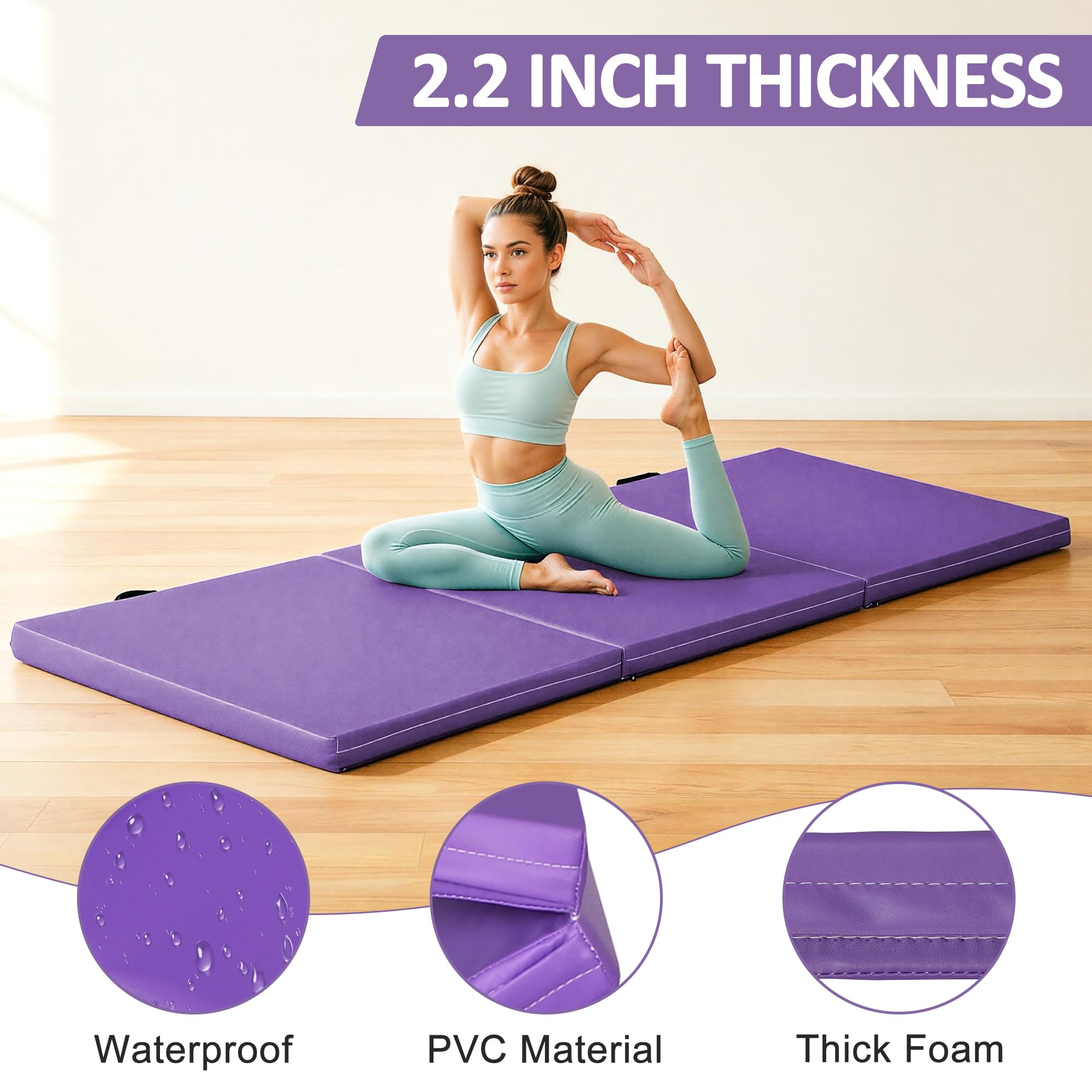 Amazon.com : ZENY 2.2'' Exra Thick Tri-fold Folding Gym Exercise