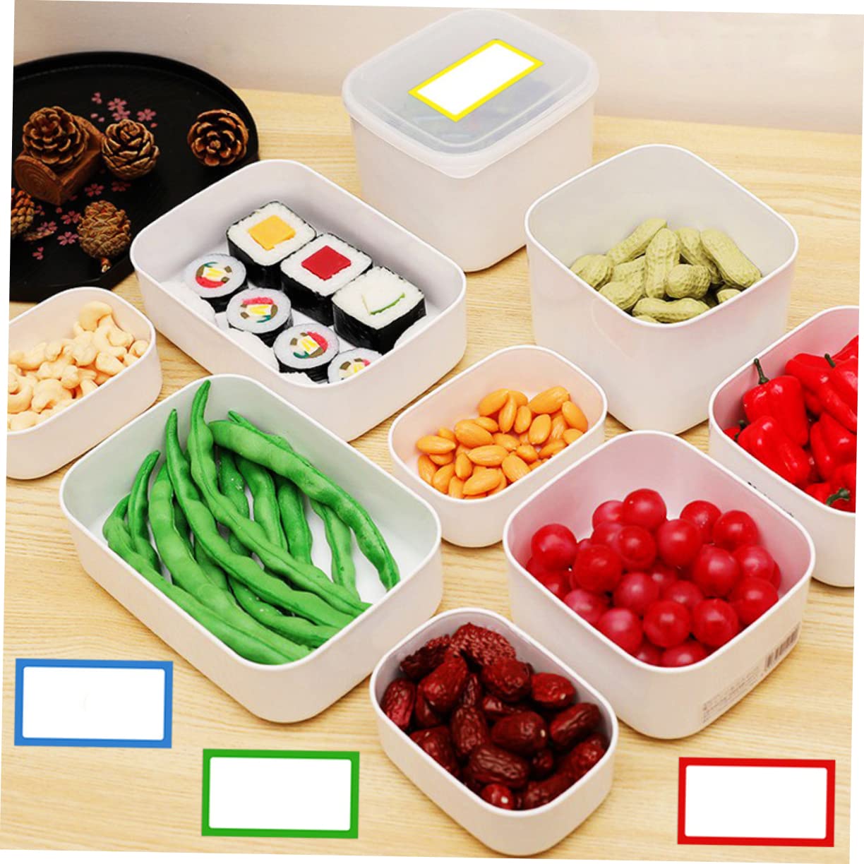 jojofuny 5 Ensembles Étiquettes Autocollantes Rectangulaires Adhésives De Stickers Pour Cuisine Et Bocaux Pour Classifier Vos Objets Et Étiqueter Vos Récipients 4 Rouleaux*5