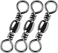 Vista 1 de Alwonder Paquete de 100 Giratorios de Barril de Pesca, Anillo Sólido de Acero Inoxidable de Alta Resistencia Giratorio de Barril de Latón