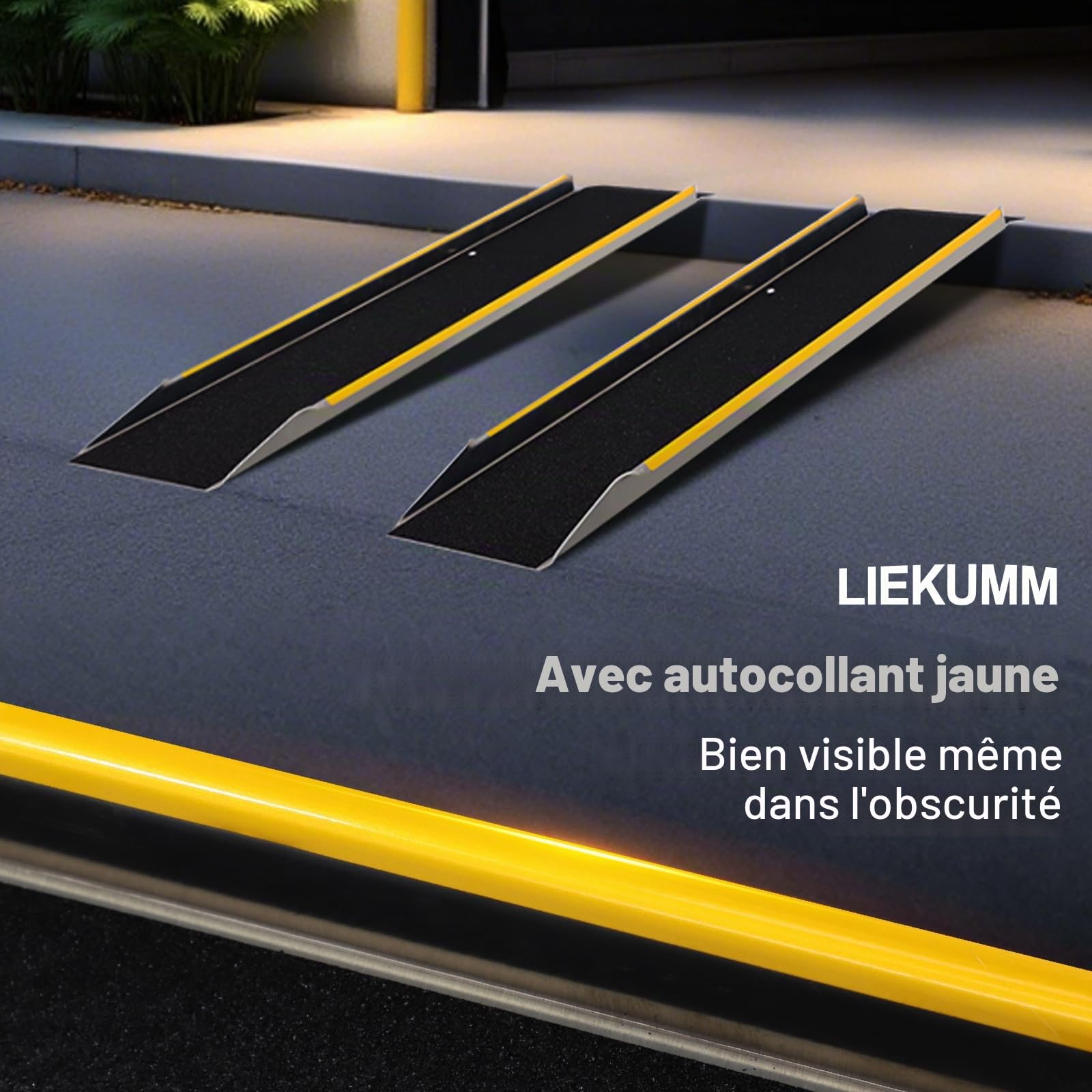 LIEKUMM Lot de 2 rampes d'accès - Charge maximale : 600 kg - 120 x 28 cm - En aluminium - Pour remorque, moto, quad, voiture, vélo