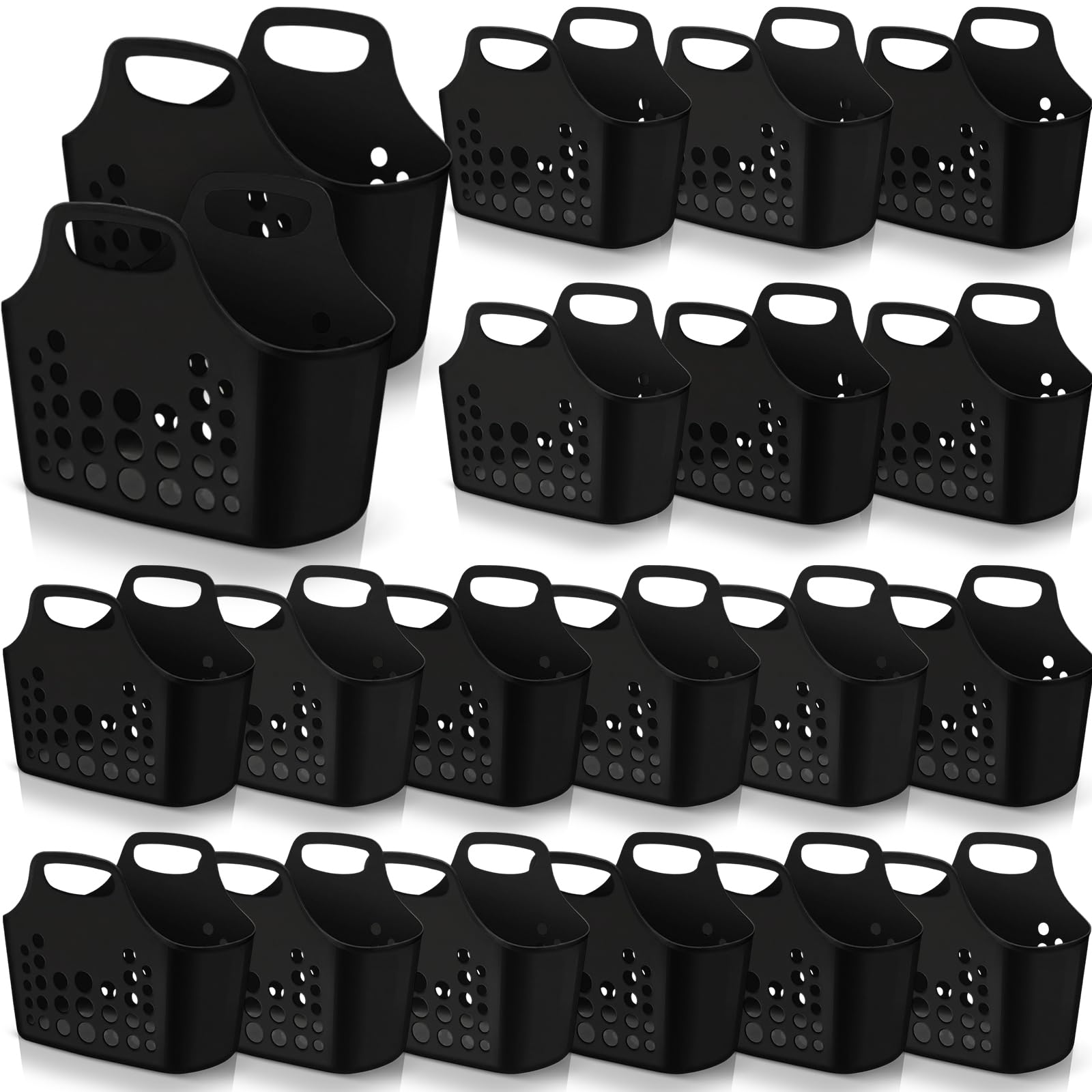 Nuogo 20 Pack Plastic Baskets with Handles Portable Shower Caddy Storage Baskets Reusable Caddy tote Organizer Bin for