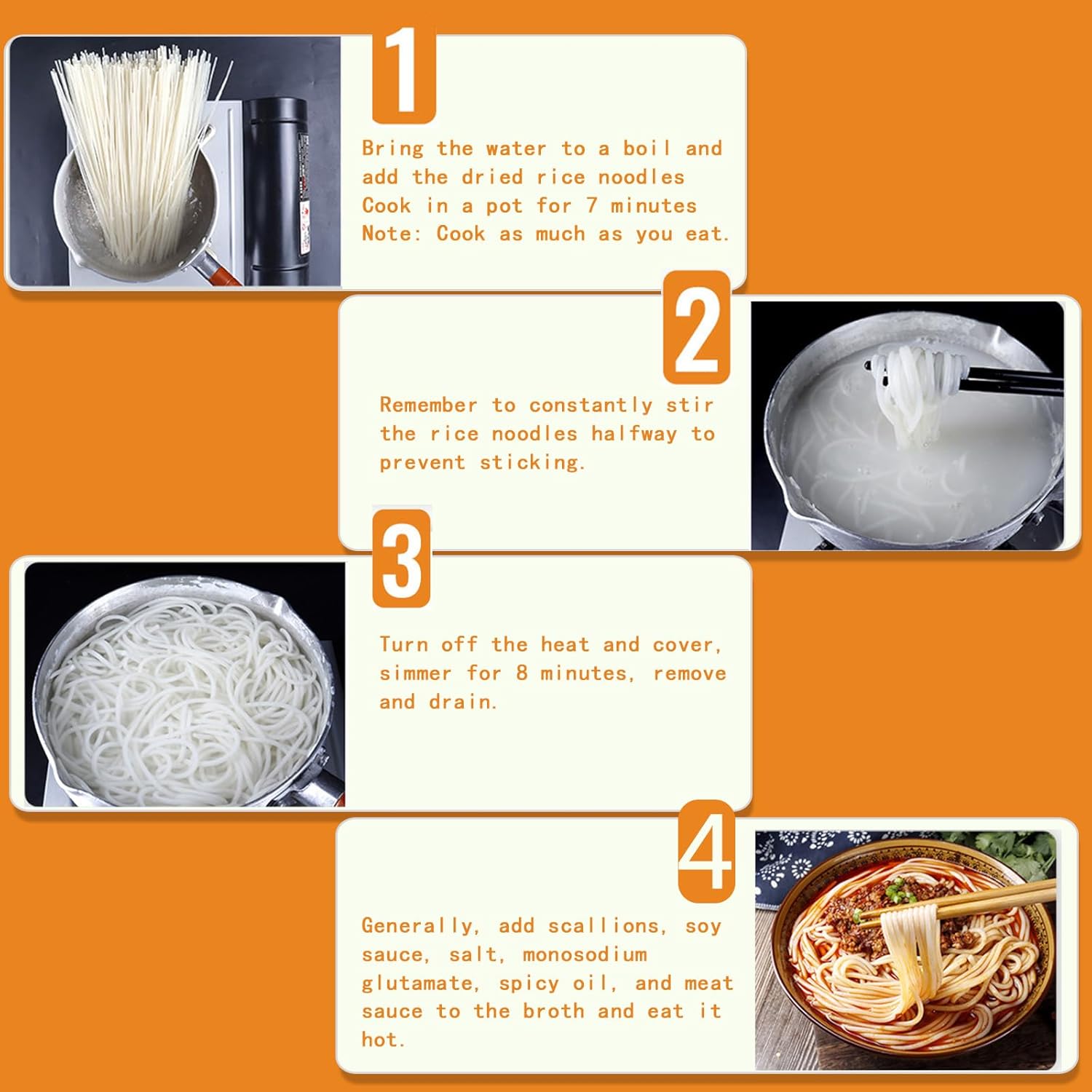 Rice Noodles17.6oz/500g, Dry Rice Noodles, Strong and smooth Rich and Natural Rice Fragrance Smooth and refreshing taste Resilient