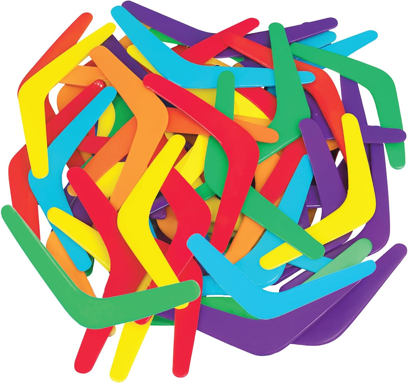Fun Express Plastic Boomerangs, Bulk Pack of 48