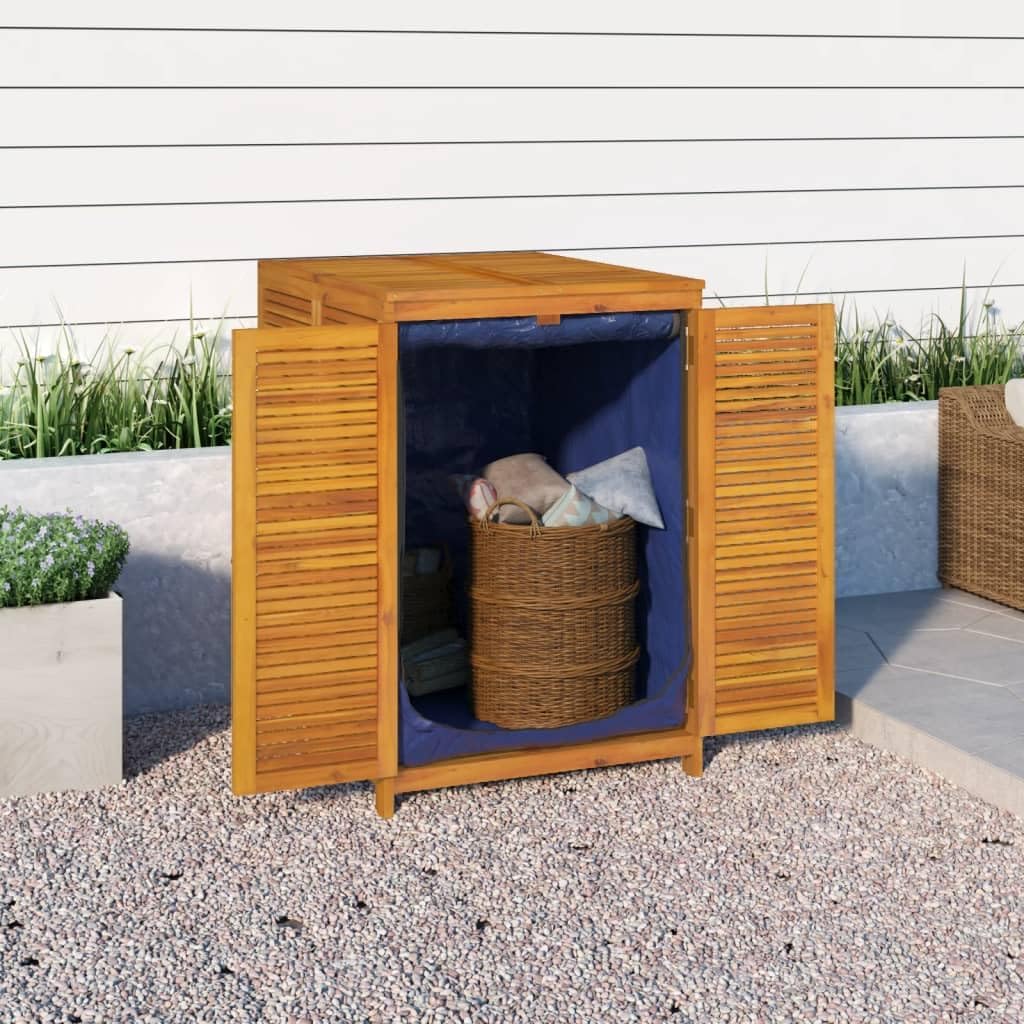 Patio Storage Box 27.6"x34.3"x40.9" Solid Wood Acacia,Acacia Wood Patio Storage Box Weather Resistant Organizer for Outdoor Cushions, Pillows, and Blankets Storage Boxes, Patio Furniture