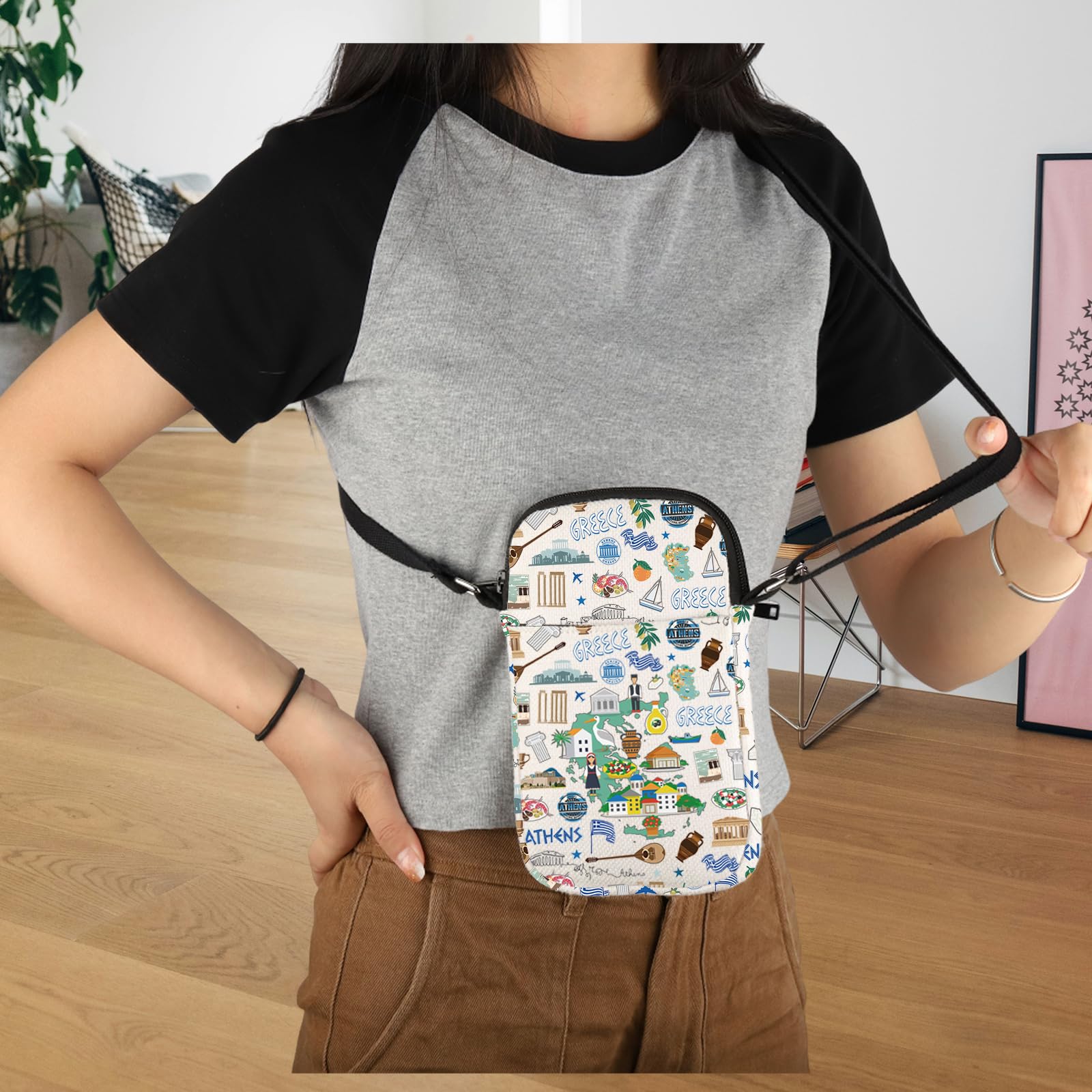 Greek Theme Travel Gift Greece Trip Crossbody Bag Greece Honeymoon Gift