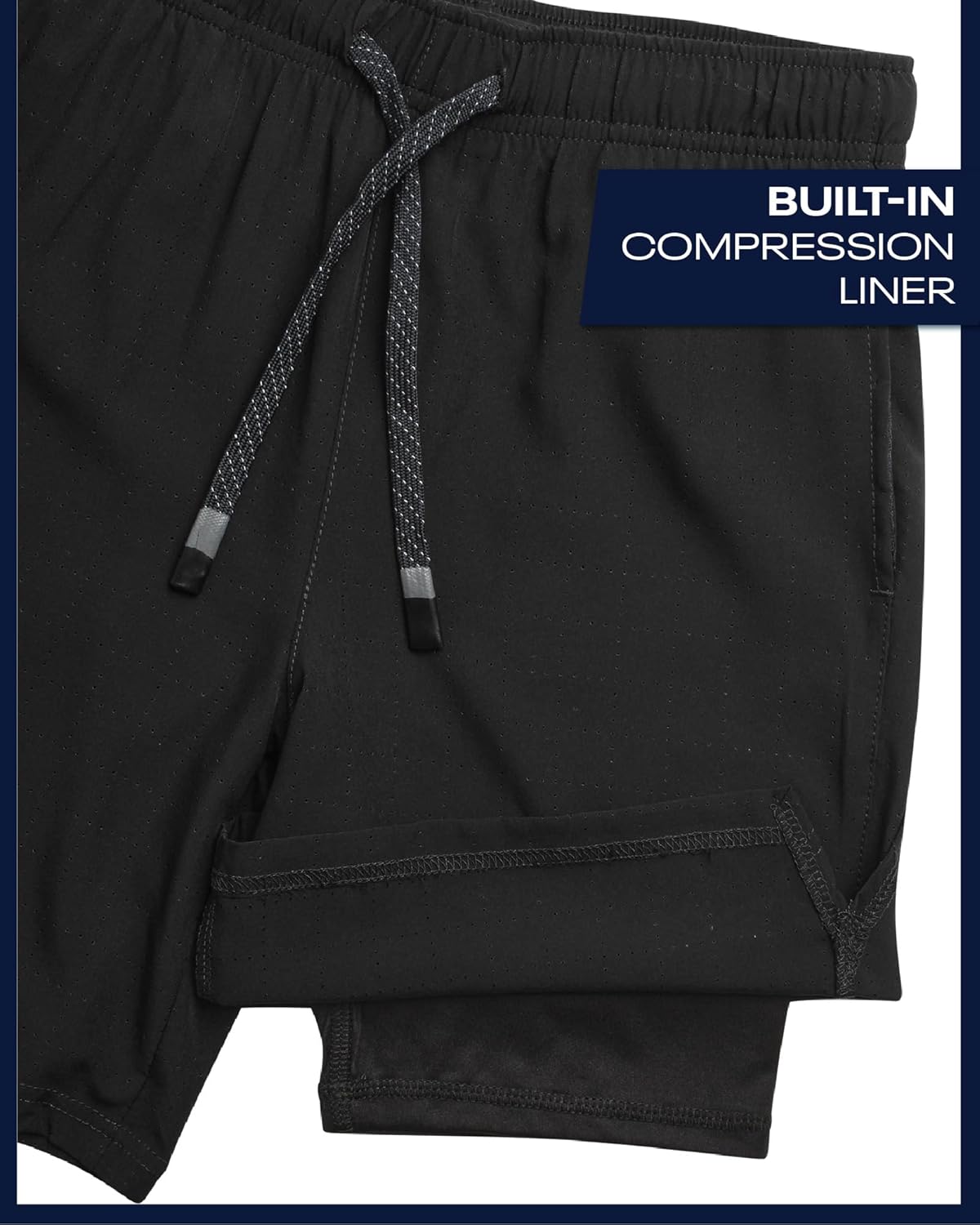 Reebok Boys Athletic Shorts 2 Pack – 2-in-1 Boys Basketball Shorts with Compression Liner – Quick Dry Running Shorts - Image 4