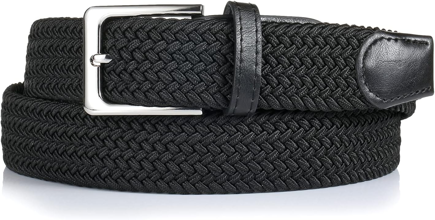 Elastic Braided Belt, 1 3/8", Woven Stretch Belt for Golf Casual Jeans Shorts Pants - Image 3