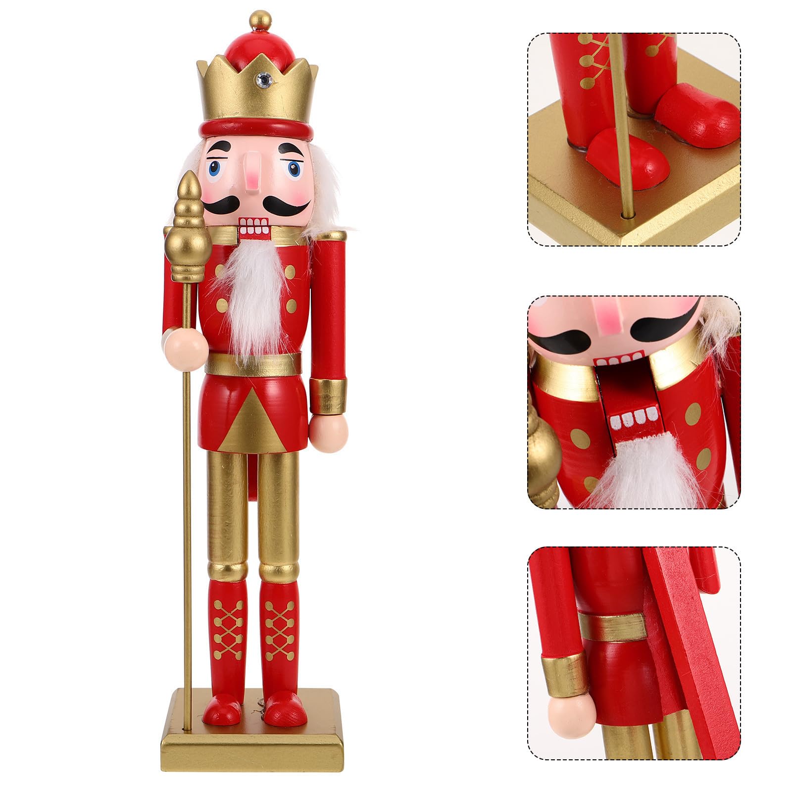 minkissy 2 Stück Nussknackerfigur, 38cm, Rote Weihnachtsdekoration
