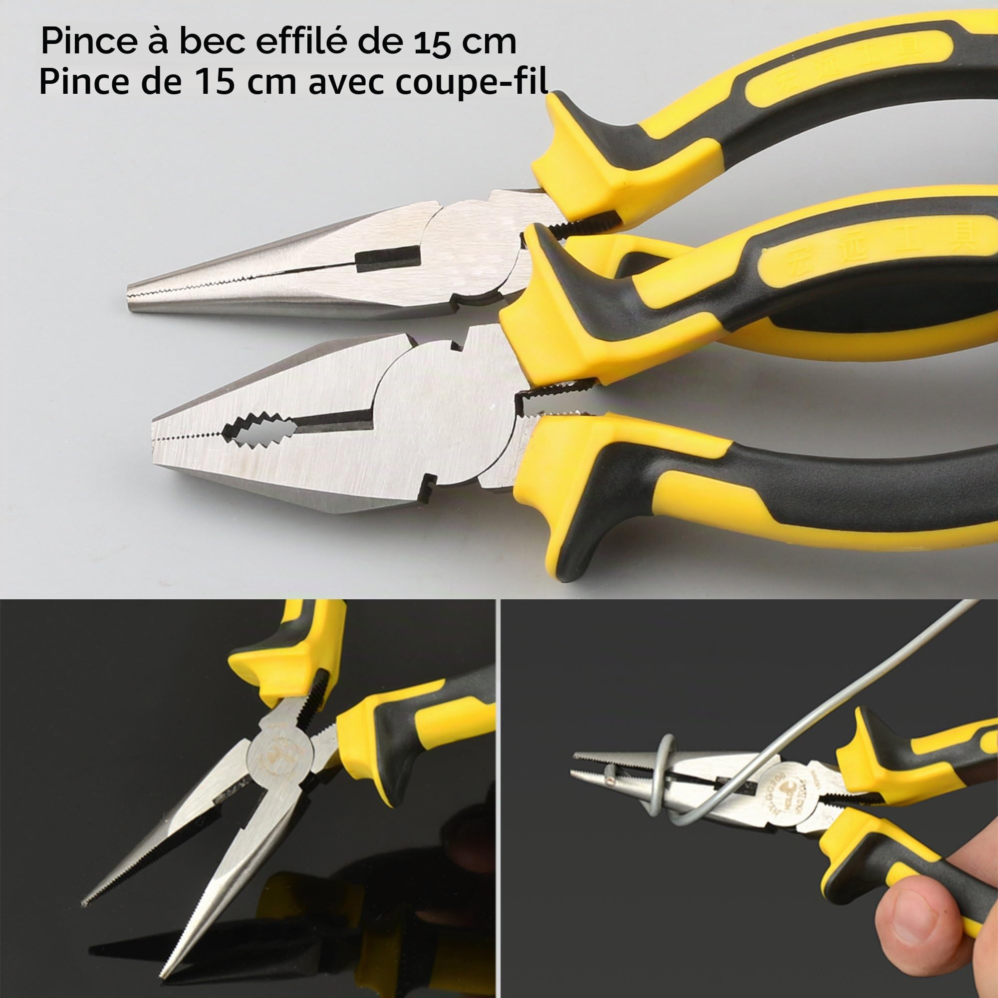 DOWELL Ensemble d'outils Kit d'outils à main de réparation à domicile 49 pièces avec étui de rangement en plastique
