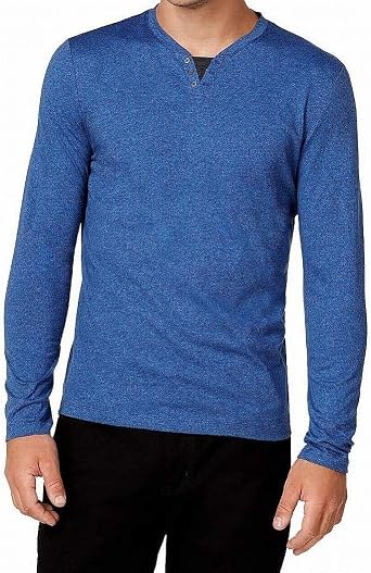 Alfani Mens Heathered Henley Shirt 