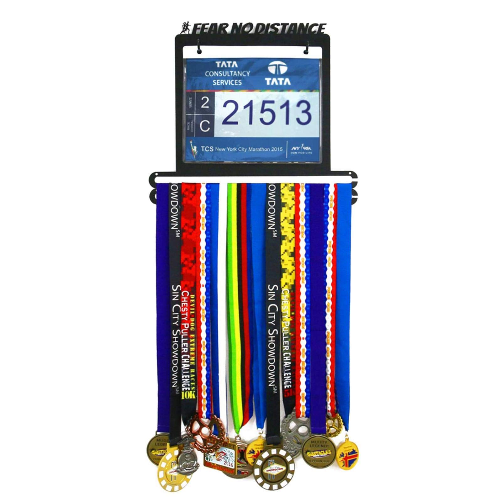 Race Medals Halterung für Medaillen, Premium-Medalen-Display-Rack, Gymnasts-Medalen-Halter, für Sport Race Runner Sturdy Schwarz