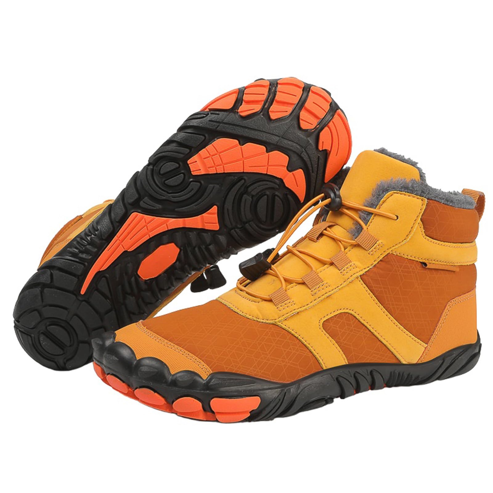 Winter Barefoot Boots Women Men Hiking Boots Waterproof Warm Hike Barefoot Shoes Non-Slip Zero Drop Snow Shoes Fur