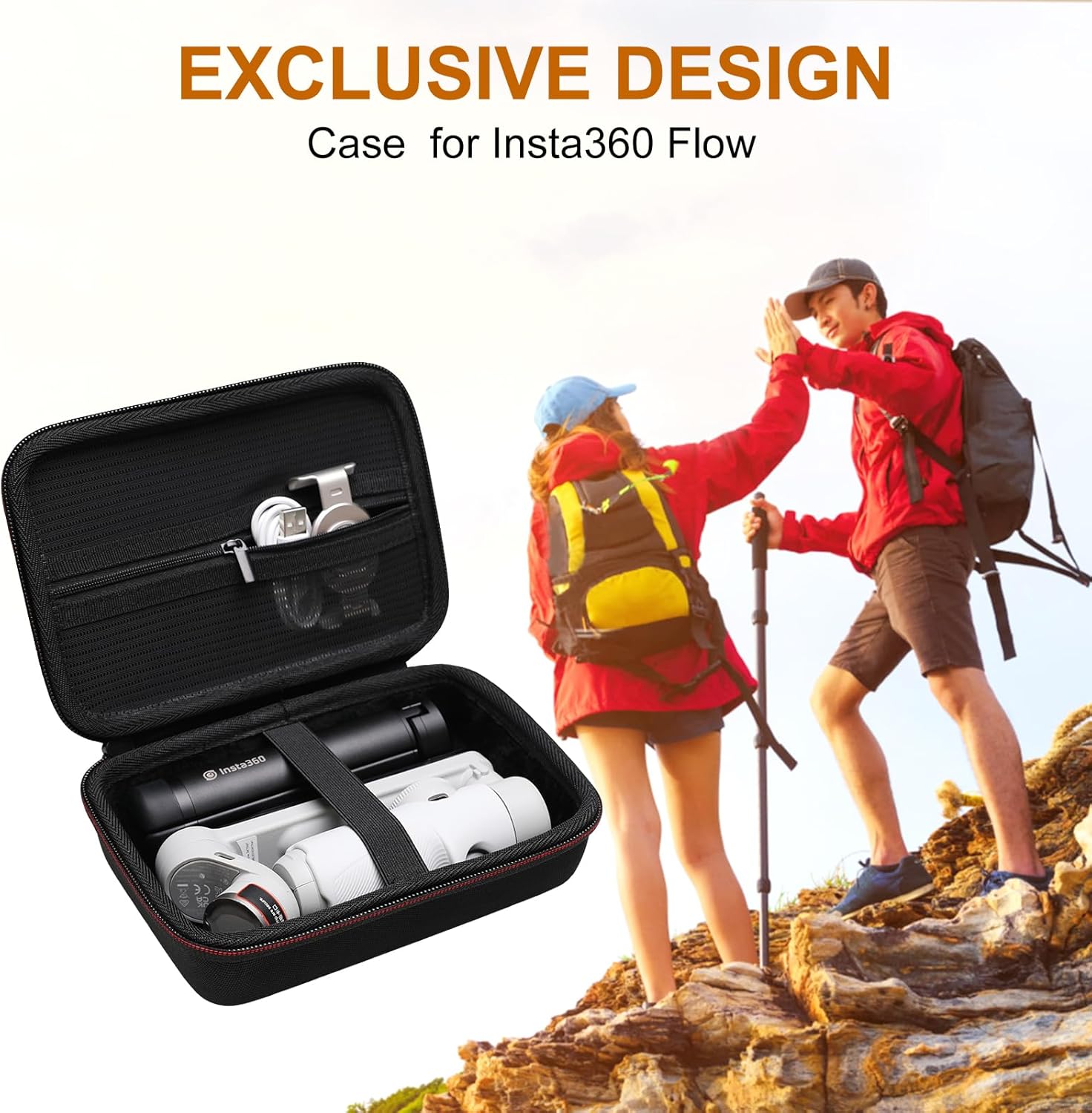 LTGEM Hard Travel Case Compatible with DJI Osmo Mobile SE/Osmo Mobile 7P/7/Osmo Mobile 6, Insta360 Flow/Flow Pro/Flow 2 Pro Foldable AI Phone Gimbal, hohem iSteady X3 SE Gimbal Stabilizer (Case Only) Black image 8 of 8 B0C5QXCTM7