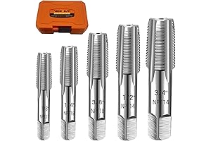 5-Piece NPT Pipe Tap Set: Precision Threading for Plumbers and DIYers