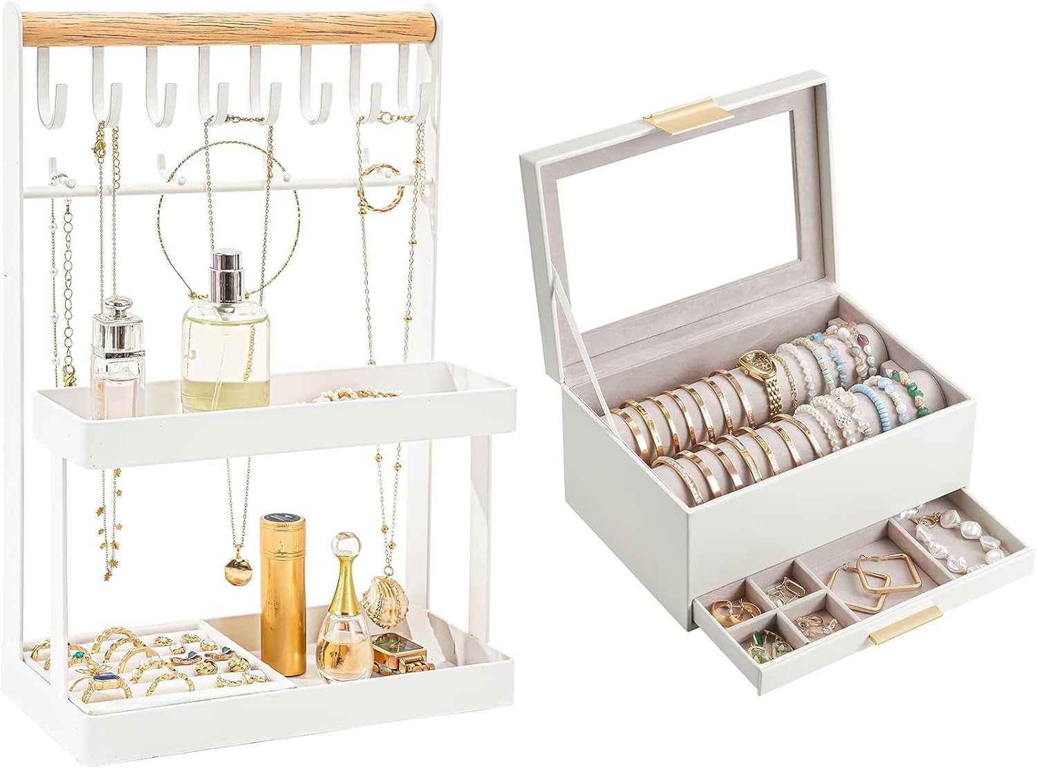 Lolalet Jewelry Organizer Bundle with Bracelet Holder