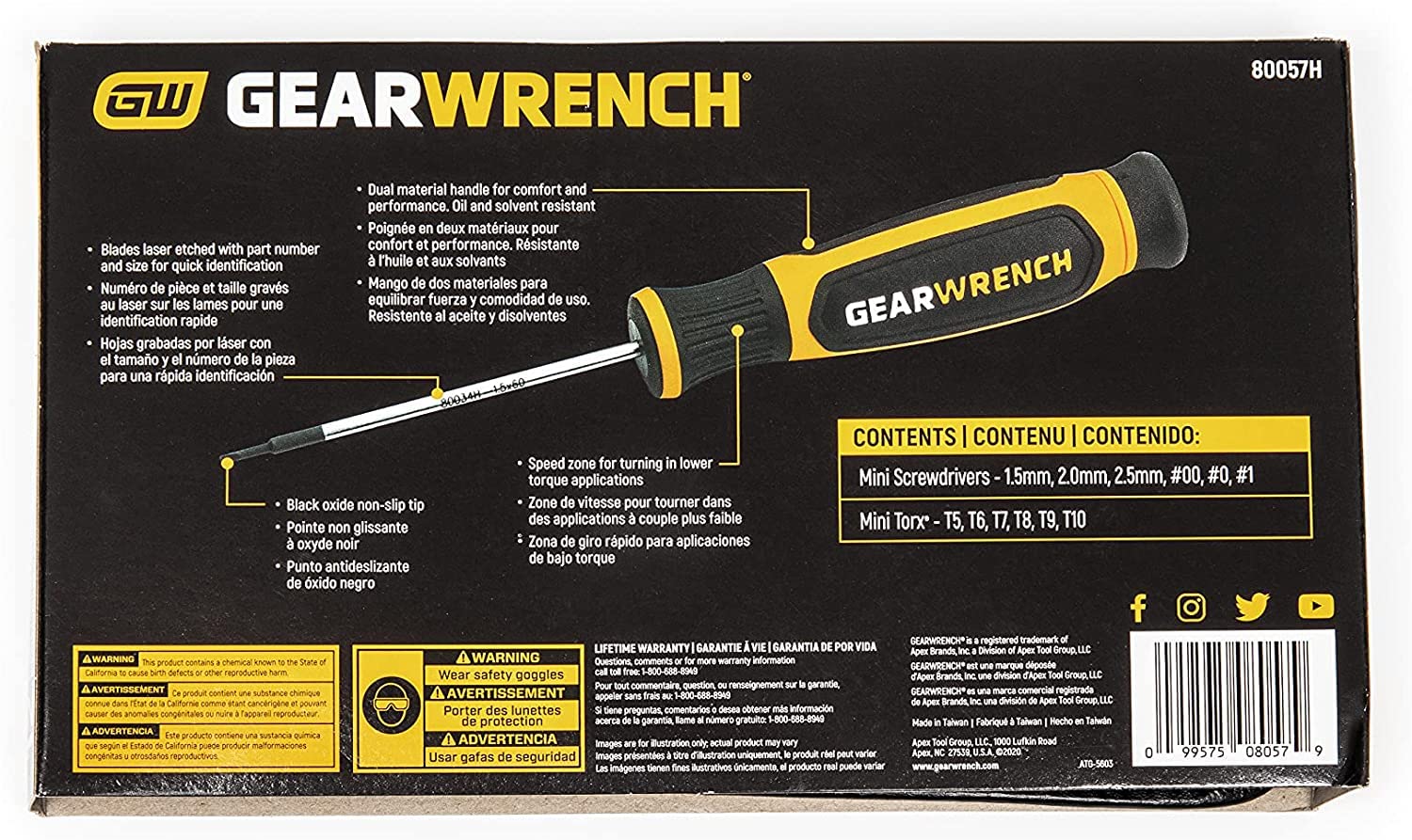 GEARWRENCH - Set Cacciavite Dual Mat Mini 12Pc (80057H)