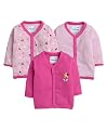 BUMZEE Pink Girls Full Sleeves Regular Fit Jablas Pack of 3 Age - 0-3 Months (Peb8280B-Pnk), Assorted