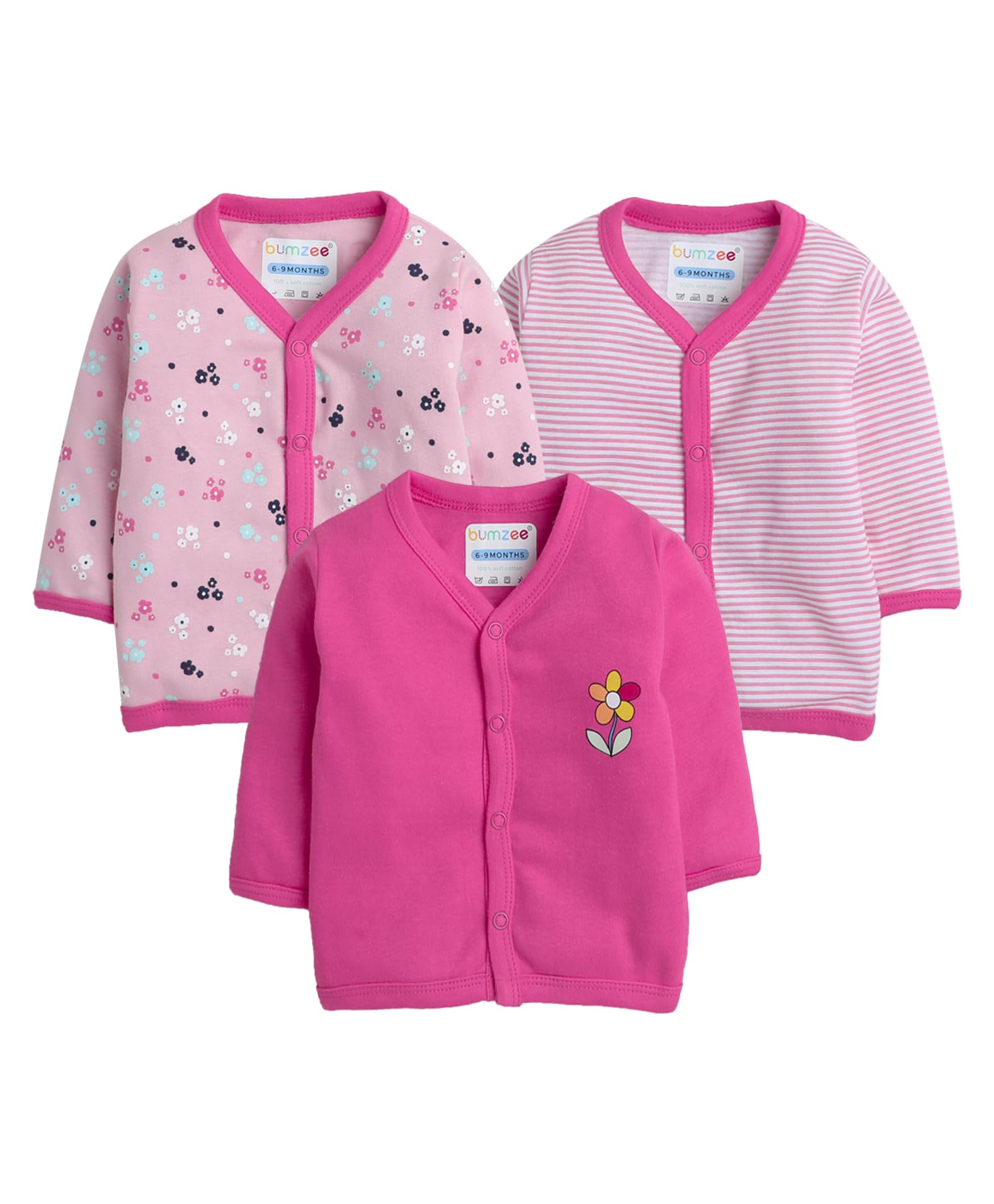 Baby Girls Full Sleeves Front Open Regular Fit Jablas Pack Of 3-image-17