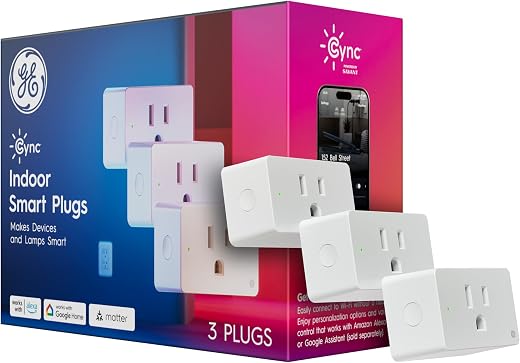 Cync Indoor Smart Plug, WiFi Output Socket, Voice Control Out, Bullet Compatible, Compatible with Alexa and Google Home (3...
