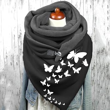 Écharpe Triangle Femme Hiver Chic – Foulard Imprimé à Carreaux Avec Bouton, Polyester Cachemire Doux & Chaud, Style Élégant Toutes Saisons