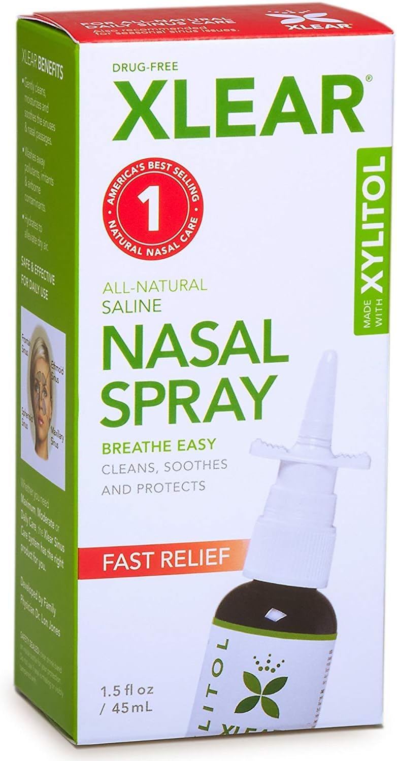 Xlear Nasal Spray for Sinus Relief 1.5 fl oz (5 Pack) Health & Household