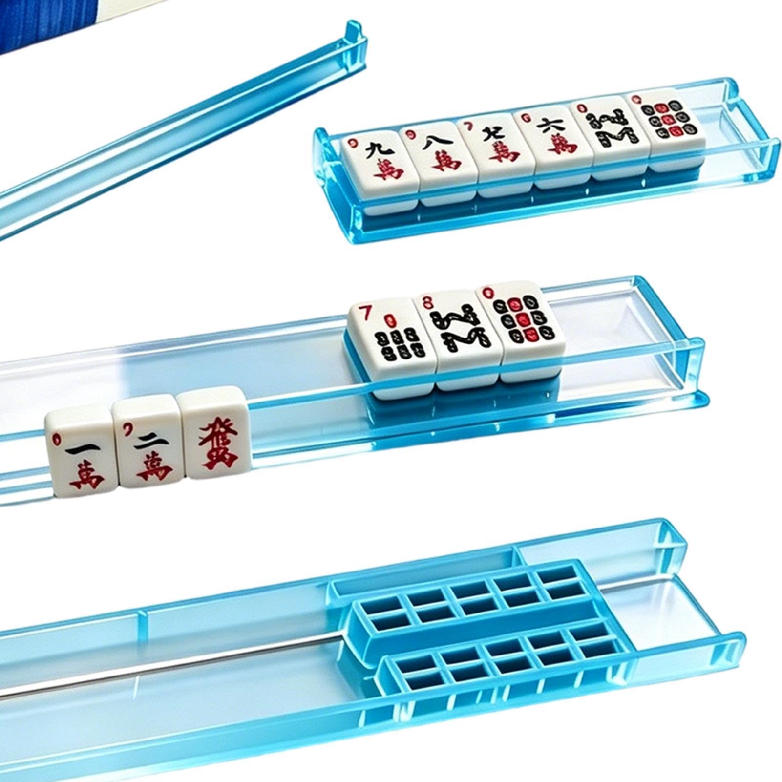Mahjong-Ständer Schildpatt-Stil Acryl-Magnet-Schiebestab | Mahjong-Steine-Ständer für Partys, Familien, gemeinsame Spiele, Zugfahrten, Anfänger, Reisen, Spiel, Zuhause und
