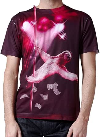 Pole Dancing Sloth Tshirt Slothzilla on Stripper Pole All Over Print Sexy Shirt for Men