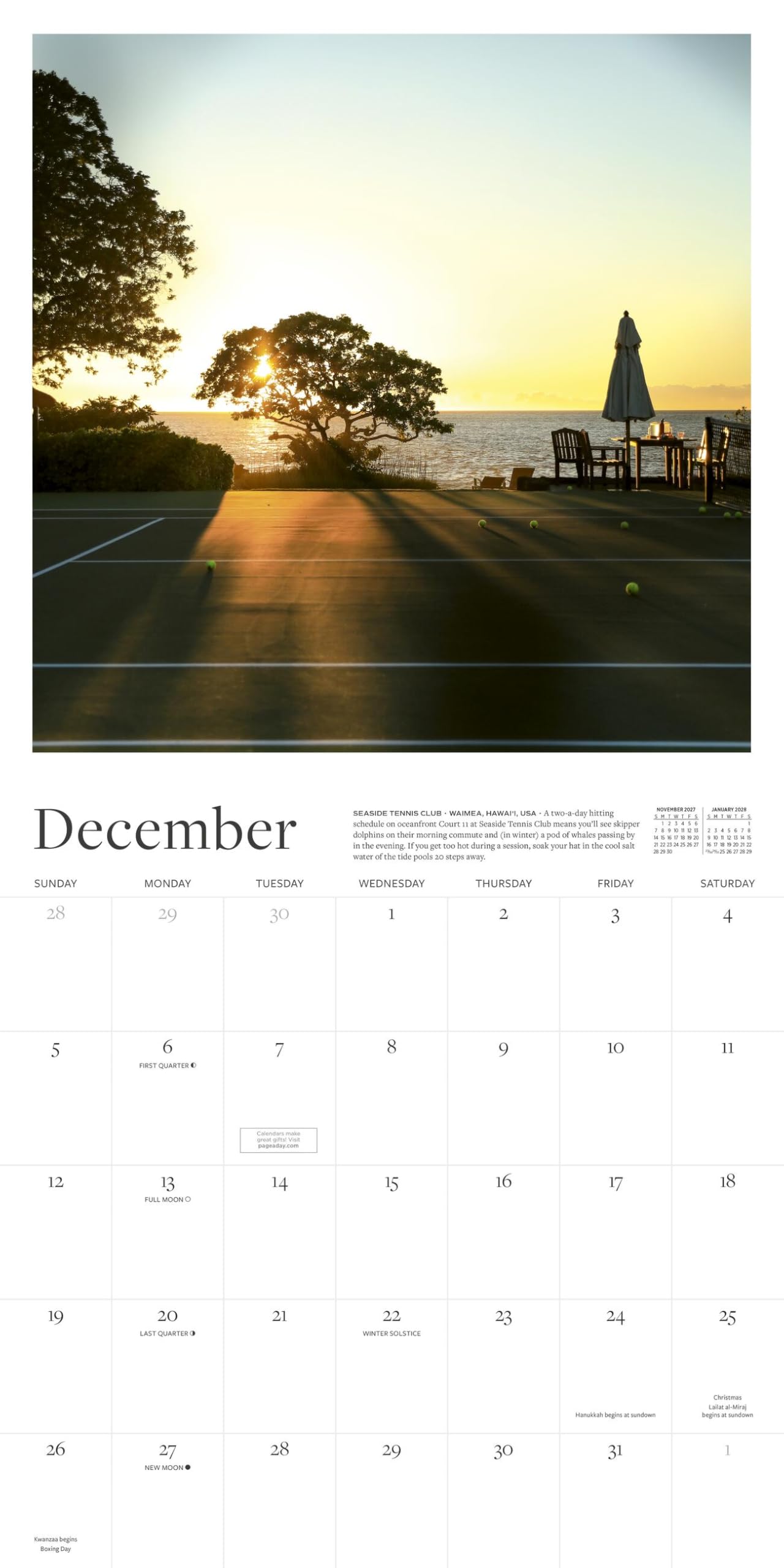 The Tennis Court Wall Calendar 2027: A Year of the World's Greatest Tennis Courts