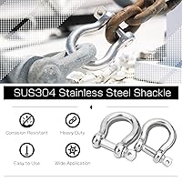 Vista 2 de AMYSPORTS Grillete de cadena resistente de acero inoxidable elevación pasador de carga grillete arco de ancla de anillo marino grilletes tornillo